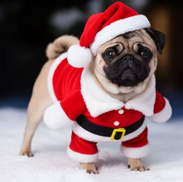 Festive Pet Santa Costume