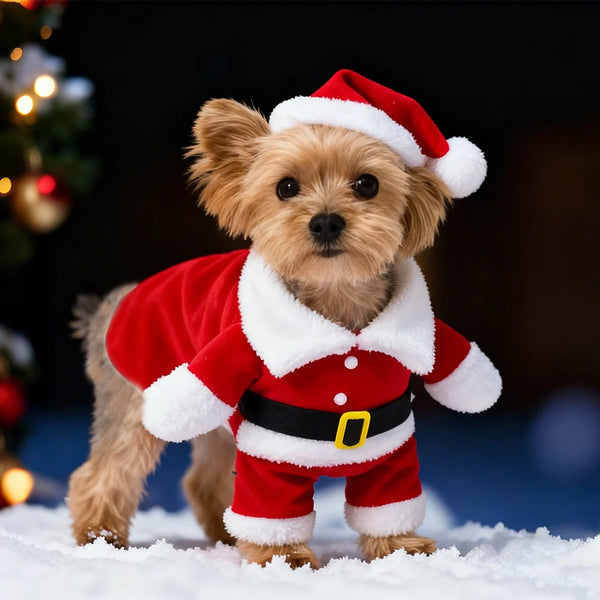 Festive Pet Santa Costume
