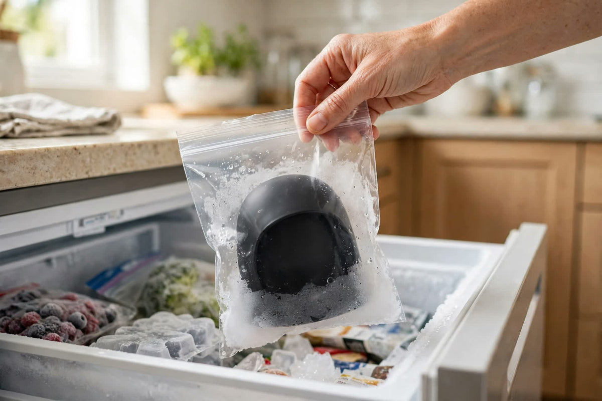 ReliefCap Pro in the freezer, ready to use